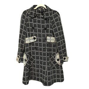 Marc Jacobs Black & White Polka Dot Double-Breasted Coat Small